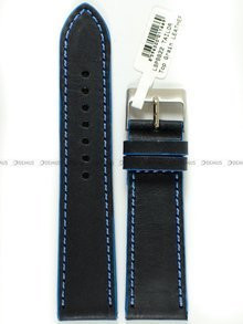 Skórzany pasek do zegarka LAVVU LSPBB22, 22 mm, Czarny
