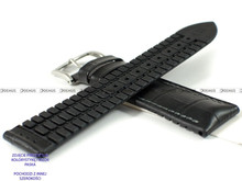 Skórzano-kauczukowy pasek do zegarka Hirsch 0925028050-2-24, 24 mm, Czarny