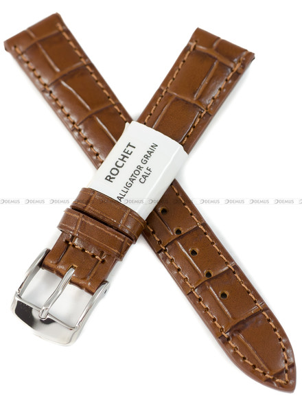 Pasek skórzany do zegarka - Rochet Charleston 5491604ST - 16 mm - Brązowy