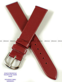 Skórzany pasek do zegarka Pacific W36L.18.4, 18 mm, Czerwony