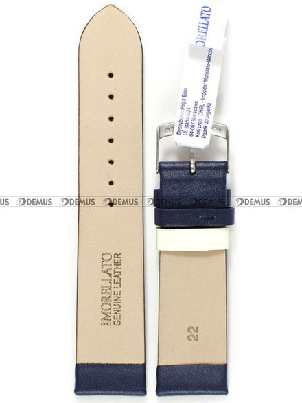 Skórzany pasek do zegarka Morellato A01X5126875062CR22, 22 mm, Niebieski
