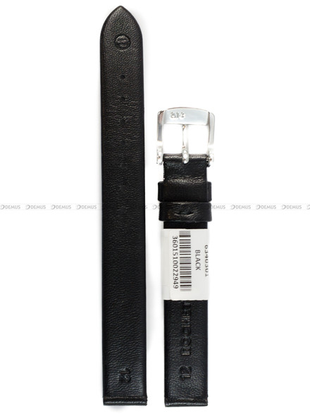 Pasek skórzany do zegarka - Rochet Trendy 6340301 - 12 mm - Czarny