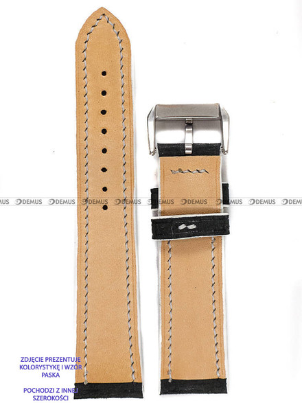 Pasek skórzany ręcznie robiony A. Kucharski Leather - Grattamacco - Black/White - 20 mm