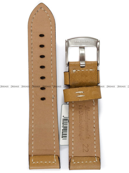 Pasek skórzany do zegarka - Fluco Snow-Calf 338M-03-22 - 22 mm