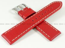 Skórzany pasek do zegarka Tekla PT31.22.4.7, 22 mm, Czerwony