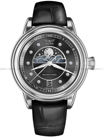 Zegarek Damski Aviator Douglas MoonFlight Diamonds Edition V.1.33.0.381.4
