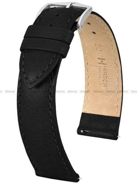 Skórzany pasek do zegarka Hirsch 17920250-2-22, 22 mm, Czarny