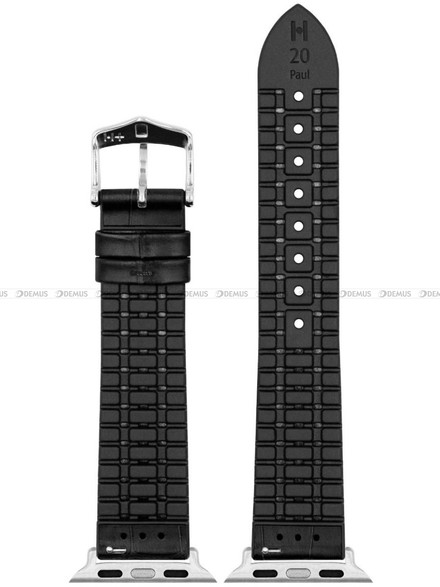 Pasek skórzano-kauczukowy z adapterem do Apple Watch - Hirsch Paul 0925028050AD-2-20 - 20 mm - Zestaw