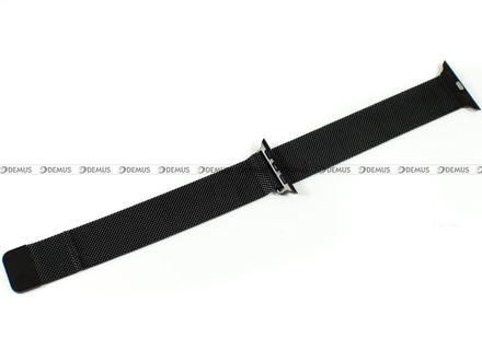 Siateczkowa (mesh), zapinana na magnes bransoleta do zegarka Demus Bra4, 20 mm, Przy kopercie: 38 mm, Czarna