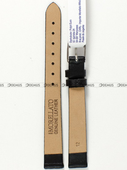 Skórzany pasek do zegarka Morellato A01X5126875019CR12, 12 mm, Czarny