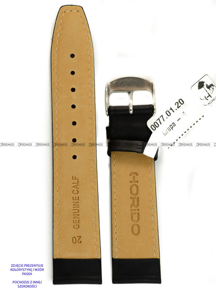 Skórzany pasek do zegarka Horido 0077.01.18S, 18 mm, Czarny