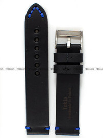 Skórzany pasek do zegarka Tekla PT-HM1-22.1.5, 22 mm, Czarny