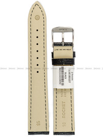 Pasek skórzany do zegarka - Rochet Opaline 5381801ST - 18 mm - Czarny