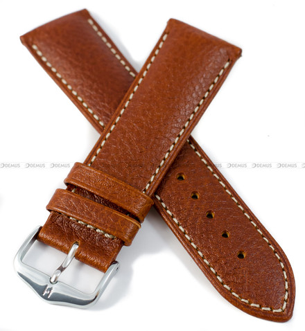Skórzany pasek do zegarka Hirsch 01302070-2-24, 24 mm, Brązowy