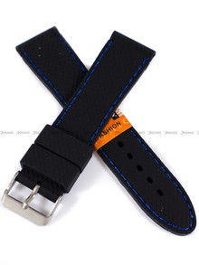 Silikonowy pasek do zegarka Diloy SBR22.22.1.5, 22 mm, Czarny