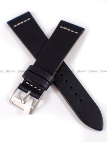 Skórzany pasek do zegarka LAVVU LSVUB22, 22 mm, Czarny