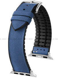 Pasek metariałowo-kauczukowy z adapterem do Apple Watch - Hirsch Arne 0925090080AD-2-22 - 22 mm - Zestaw