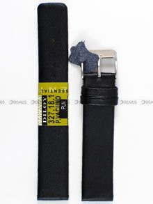 Skórzany pasek do zegarka Diloy 327.18.1, 18 mm, Czarny