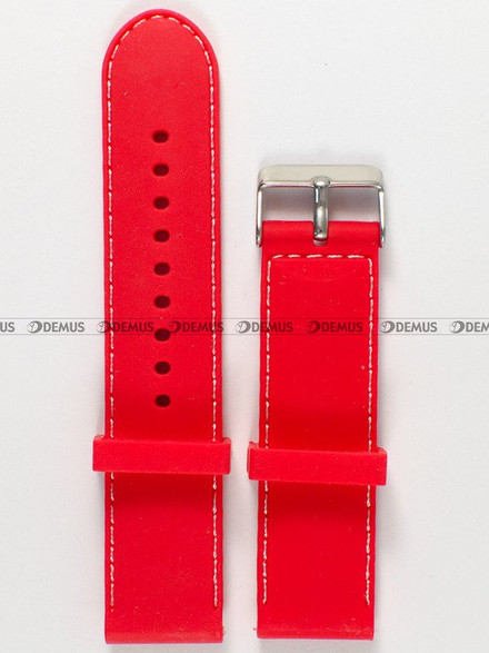 Silikonowy pasek do zegarka Chermond PG1.22.4.7, 22 mm, Czerwony