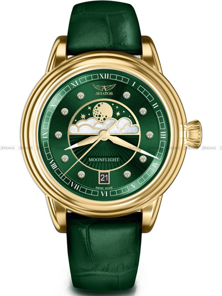 Zegarek Damski Aviator Douglas MoonFlight Diamonds Edition V.1.33.1.391.4 PL - Polska Edycja - Limitowana Edycja