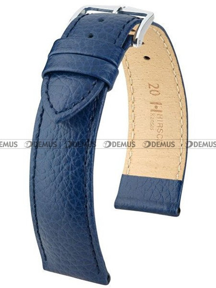 Skórzany pasek do zegarka Hirsch 01502080-2-22, 22 mm, Niebieski
