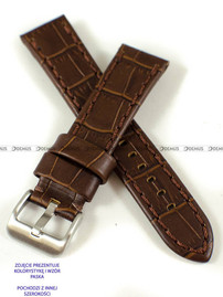 Skórzany pasek do zegarka Pacific W49.24.2.2, 24 mm, Brązowy