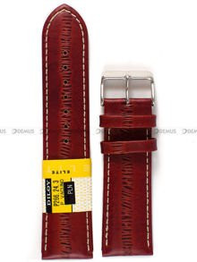 Skórzany pasek do zegarka Diloy P266.24.3, 24 mm, Bordowy