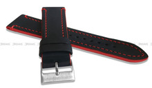 Pasek skórzany do zegarka - LAVVU LSQBR22 - 22 mm - XXL