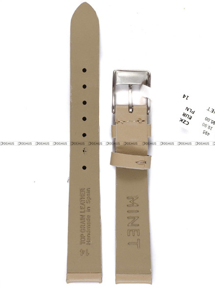 Pasek skórzany do zegarka - Minet MSSUC14 - 14 mm