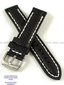 Skórzany pasek do zegarka Pacific W24.24.1.7v2, 24 mm, Czarny