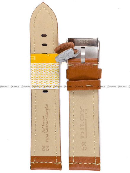 Skórzany pasek do zegarka Diloy P354.22.3, 22 mm, Brązowy