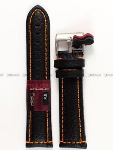 Skórzany pasek do zegarka Diloy 394.22.1.12, 22 mm, Czarny