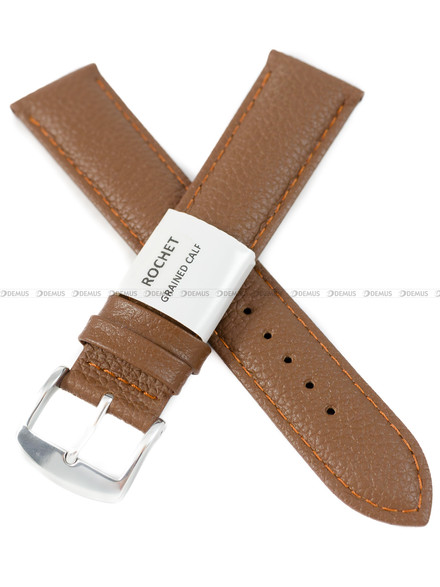 Pasek skórzany do zegarka - Rochet Boston 6020704 - 20 mm - Brązowy