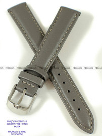 Skórzany pasek do zegarka Pacific W83N.24.6.6, 24 mm, Szary