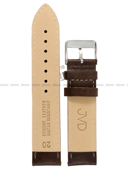 Pasek skórzany wodoodporny do zegarka - JVD R41902/20 - 20 mm