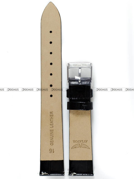 Skórzany pasek do zegarka Aviator Aviator V.1.33.0, 16 mm, Czarny