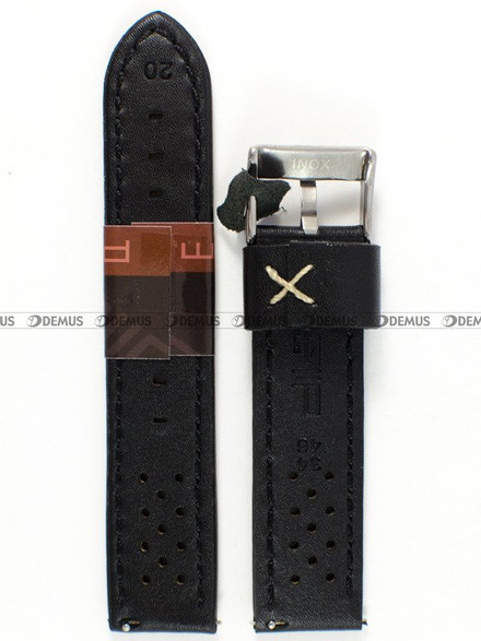 Skórzany pasek do zegarka Diloy 398.20.1.22, 20 mm, Czarny