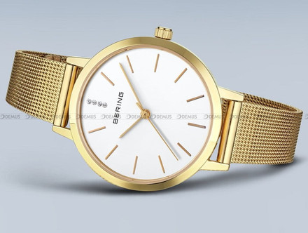 Bering Classic 13434-334-GWP Zegarek Damski - Naszyjnik wysadzany kryształkami w zestawie