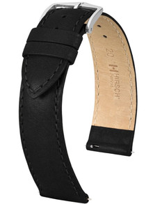 Skórzany pasek do zegarka Hirsch 17920250-2-18, 18 mm, Czarny