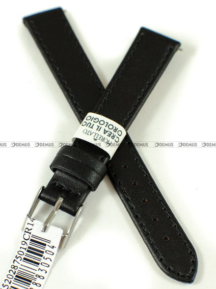 Skórzany pasek do zegarka Morellato A01X5202875019CR14, 14 mm, Czarny