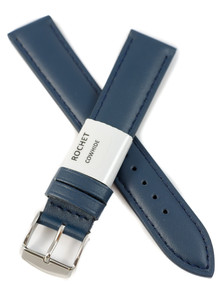 Pasek skórzany do zegarka - Rochet Miami 5411806ST - 18 mm - Niebieski