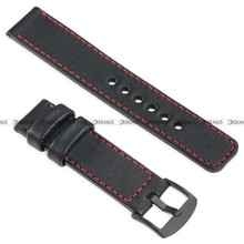 Skórzany pasek do zegarka moVear WQU0C01RE00BKMM18BK, 18 mm, Czarny