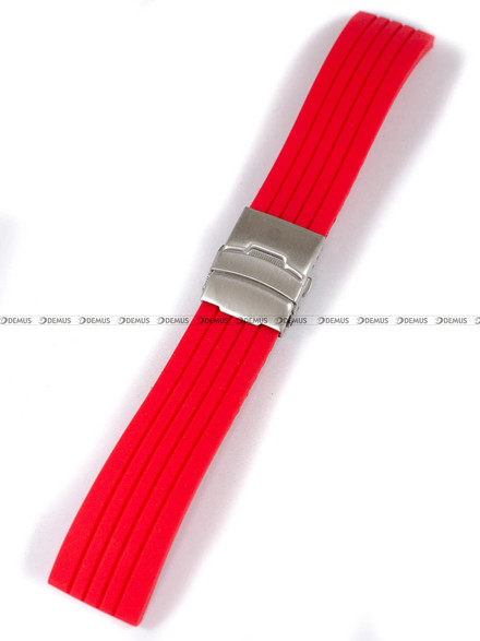 Silikonowy pasek do zegarka Chermond PG6.24.4, 24 mm, Czerwony