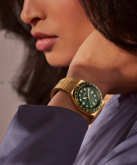 Timex Q Timex TW2V92200 Zegarek Damski - Malachitowa tarcza