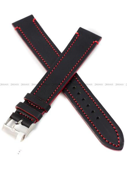 Pasek skórzany do zegarka - LAVVU LSQBR24 - 24 mm - XXL