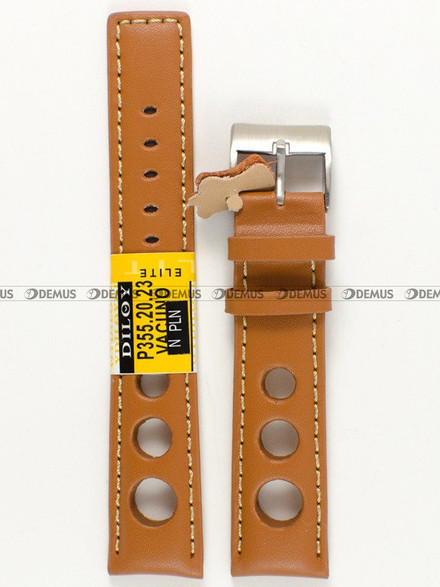Skórzany pasek do zegarka Diloy P355.20.23, 20 mm, Brązowy