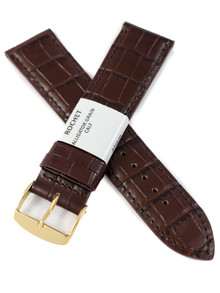 Pasek skórzany do zegarka - Rochet Charleston 5492203ST - 22 mm - Brązowy