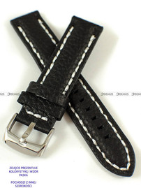 Skórzany pasek do zegarka Pacific W24.24.1.7v2, 24 mm, Czarny