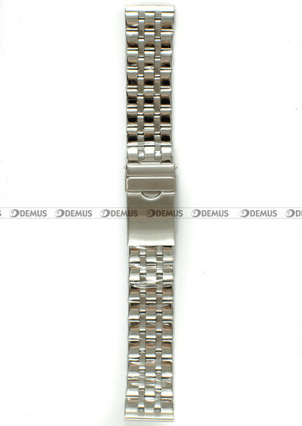 Stalowa bransoleta do zegarka Demus Bra26, 22 mm, Srebrna