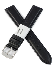 Pasek skórzany do zegarka - Rochet Neptune 7230601 - 18 mm - Czarny